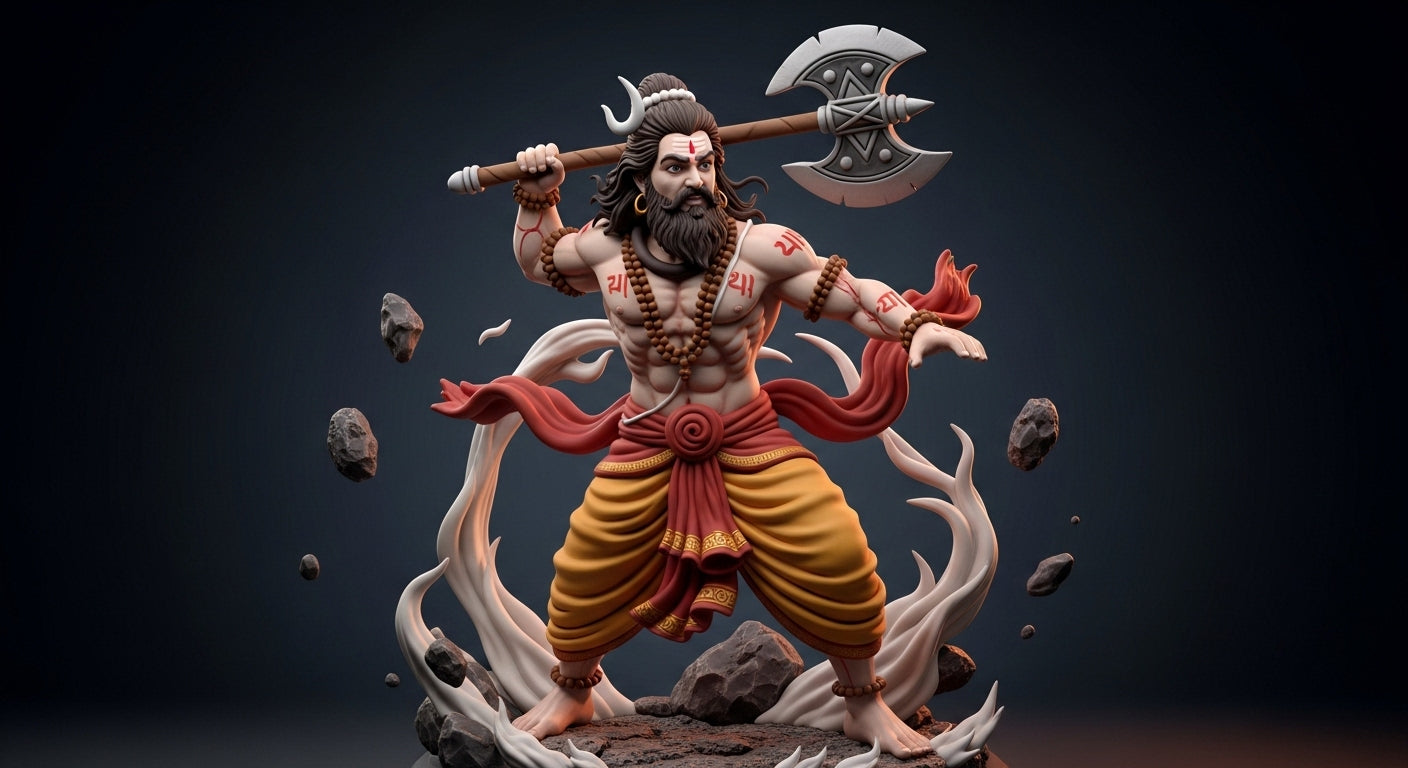 🪓 Divine Retribution 3D Sculpture – Parshuram Ji, The Eternal Warrior of Justice ⚔️🔥