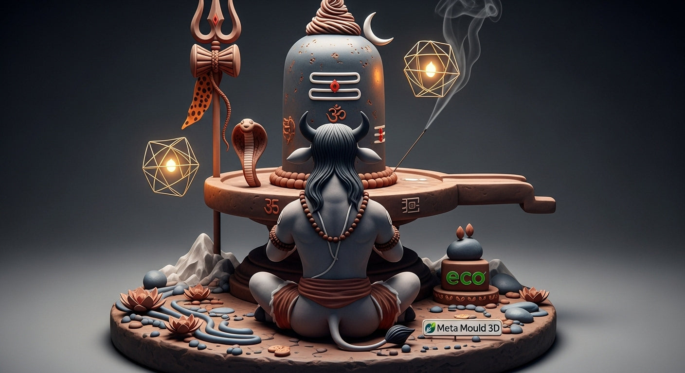 🕉️ Divine Duo 3D Sculpture – Lord Shiva &amp; Nandi Ji: The Eternal Bond of Devotion and Power 🐂✨